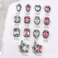 Paso Sico Japanese High Quality Shimmer Zircon Nail Art Charms with Crystal Pink Diamond Design for DIY Accessories