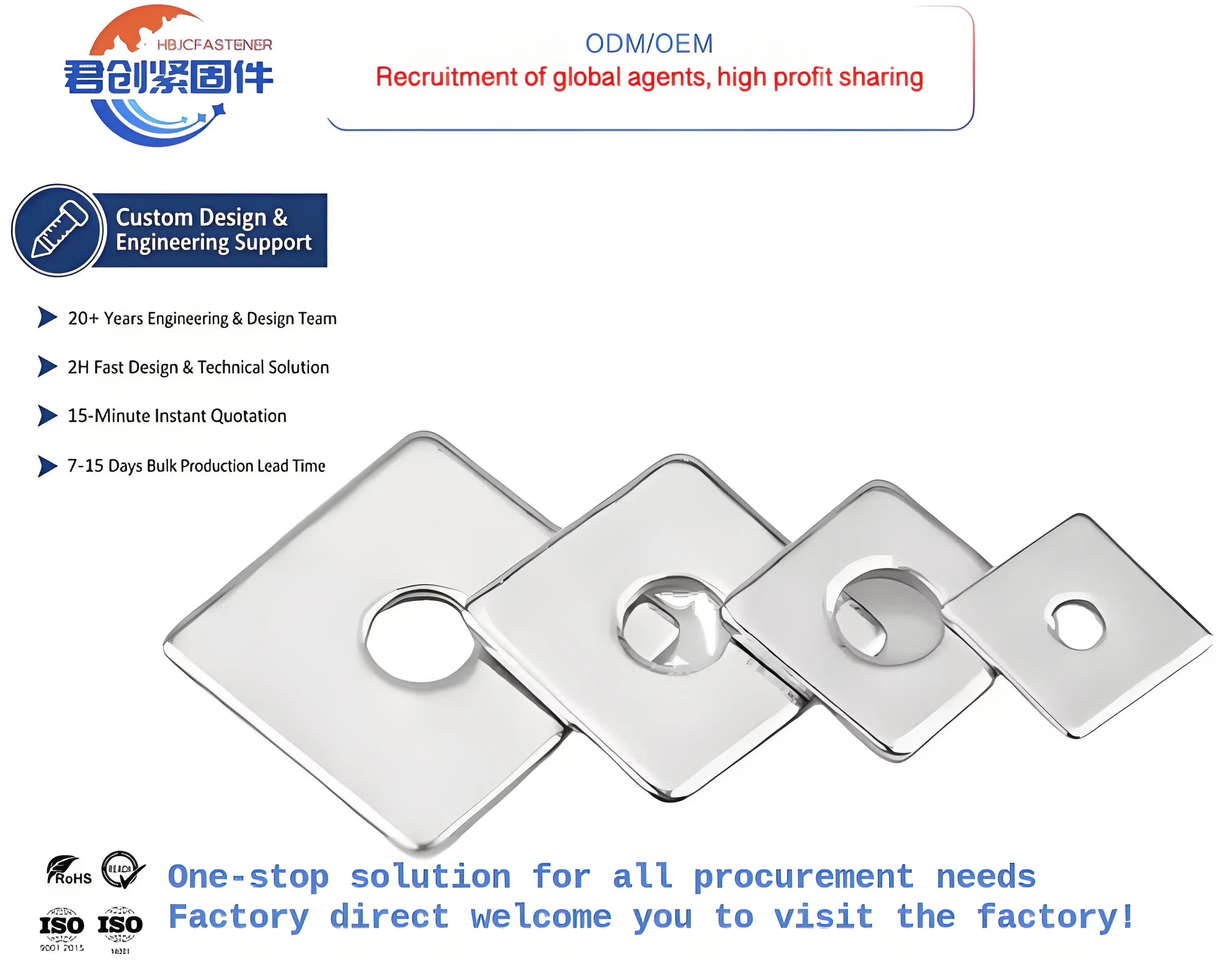 DIN436 M6-M20 304 Stainless Steel Flat Washer-Thicken Square Gasket Curtain Wall Shim Metal Ring Split-Various Sizes M8 Plain