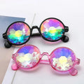 Custom Logo Party Men Round Kaleidoscope Sunglasses Women Round Psychedelic Prism Diffracted Lens Sunglasses Female