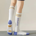 Promotional Fashion Design Over the Calf Socks Sticky Barre Yoga Women Long Grip Socks Ballet Pilates Anti Slip