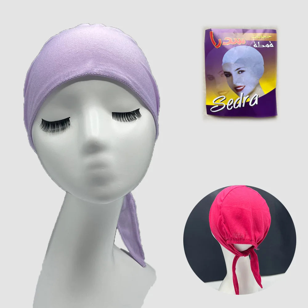 Wholesale Islamic Women Scarf Solid Color Under-cap Soft Polyester Jersey Muslim Hijab Turban Hat Four Seasons
