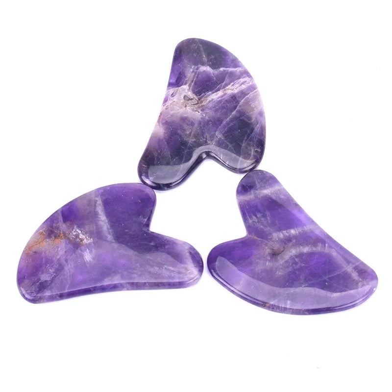 Direct Factory Private Label Natural Amethyst Jade Roller High Quality Massage Stone Scraping Tools for Effective Guasha