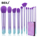 For Vegan Luxury 12-Piece Elf Purple Makeup Brush Set Synthetic Hair Accepts Private Label Best Quality Flat Face Concealer