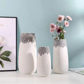 Hot Selling European-Style Indoor Ceramic Vase Set 3 Modern Tabletop Hand-Drawing Grain Design-Big Small Tall Sizes Available