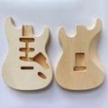 Unfinished Basswood SSS ST Electric Guitar Body With Flame Maple Veneer for DIY Guitar Building Kits