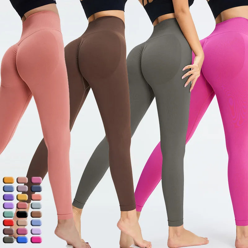 25 Multi Colors Scrunch Butt Seamless Legging Custom LOGO High Waist Compression Workout Legging in XL