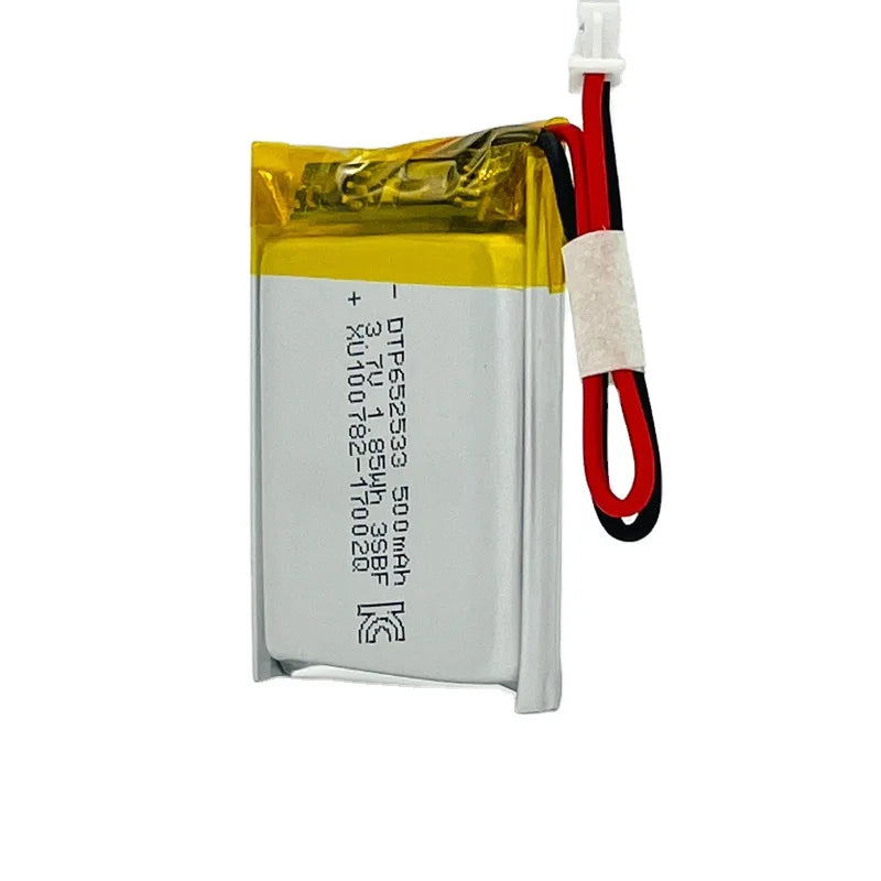 Eco-friendly DTP652533 3.7V 500mAh Rechargeable Lithium Polymer Battery