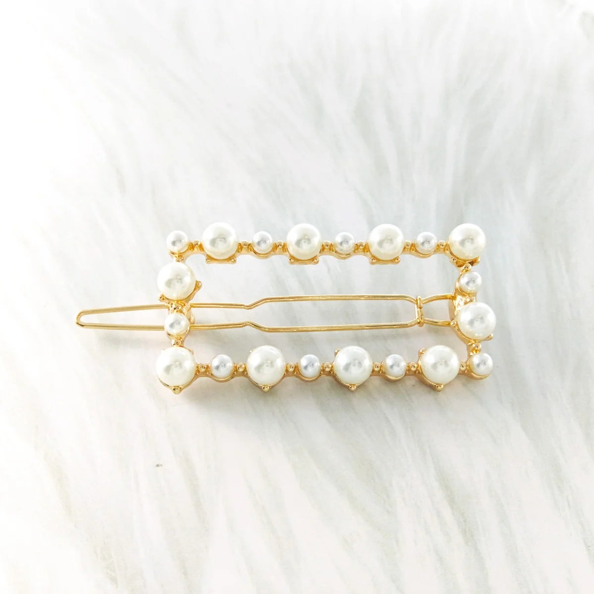 Luxury Charm Jewelry Custom Korean Zinc Alloy Gold Plated Pearl Clip Hair Accessories 6cm Fashion for Women Wedding Engagement
