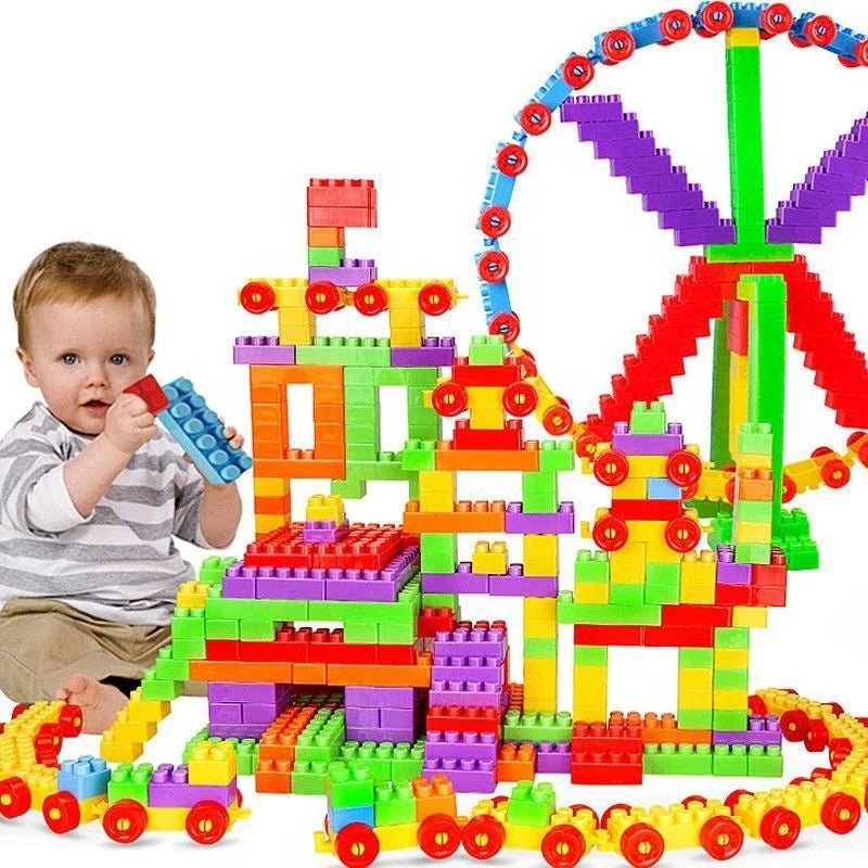 Safety Certified ABS Plastic Educational Construction Toy Building Blocks 180pcs Set-Modern Buildings Theme for Kids