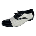 Customized Standard Ballroom Dance Shoes for Men White and Black PU