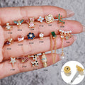 Hot Zircon Animal Earrings Small Gecko Earrings Stainless Steel Piercing and Twisting Earrings Ball Ear Bone Nails