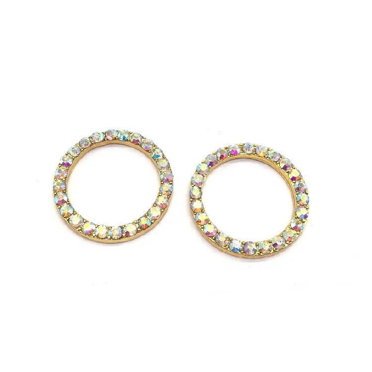 Clear Buckle Bikini Crystal Round Buckle Rhinestone Sewing Bikini Connectors for Swimming Wear