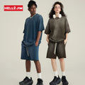 Customize Heavyweight Men Short Set 305g T Shirt Summer Streetwear Custom Acid Wash Shorts Set
