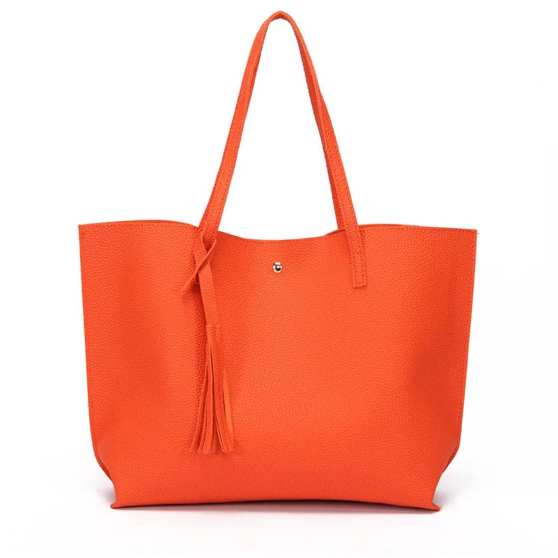 Women's Large Capacity PU Leather Handbag Ladies Shoulder Bags for Shopping Hand Bags