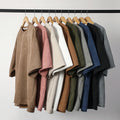RNSHANGER Summer Short-sleeved T-shirt Men Fashion 10-color Casual Suede T Shirt Men Streetwear Solid Color Loose O-neck Tshirt