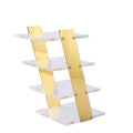 Hot 4 Layer Glasses Display Stand with Stainless Steel Frame Mirror Titanium Gold Specialty Store Jewelry Container