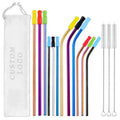 Hot Selling 304 Stainless Steel Straws Creative Colorful Titanium-plated Metal Drink Straws Cocktail Milk Tea Straws