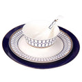 Navy Blue Bone China Dinnerware Set Dishwasher-Safe Porcelain Restaurant Dishes Nordic Scenic Pattern Europe Ceramic Food