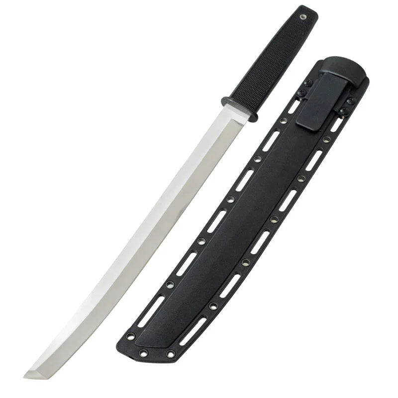 Stainless Steel DIY Tactical Knife Rubber Handle for Outdoor Knives Industrial Hunting Use Featuring Plastic Blade Horn Grip