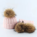 Best Winter Gift-Fashionable Plush Pompom Hat and Scarf Set Suitable for Children and Adults Factory Outlet