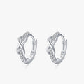Ailmay Pure 925 Sterling Silver Romantic Infinity Love Shining Zircon Hoop Earrings for Women Wedding Engagement Fine Jewelry