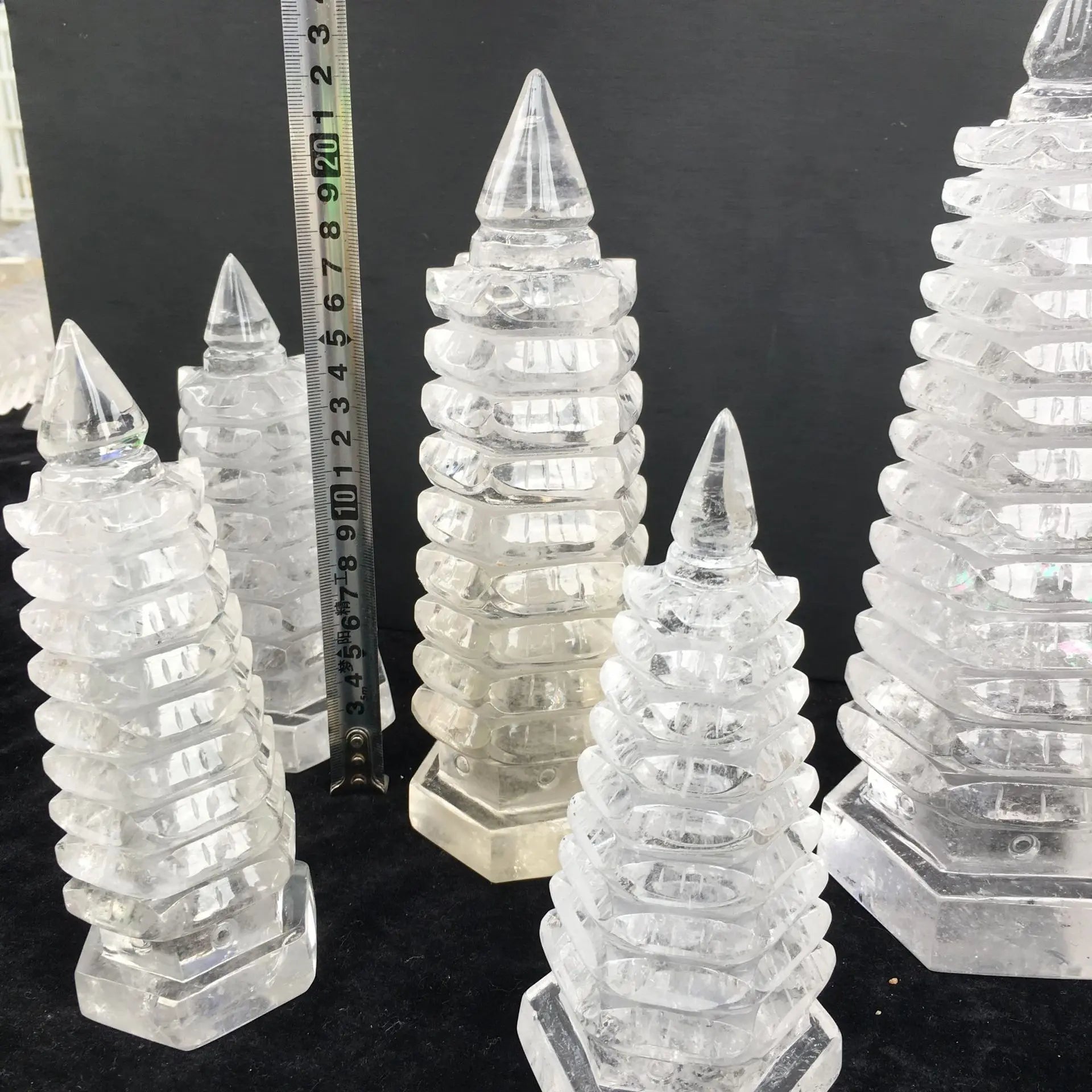 Beneficial Product Pointed Points 10cm Raw Crystal Point Bead Clear Quartz Wen Chang Tower for Sale Crystal Healing