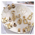 VKME Fashion Vintage Earrings Big Geometric Statement Metal Drop Earrings Trendy C Shape Jewelry Accessories
