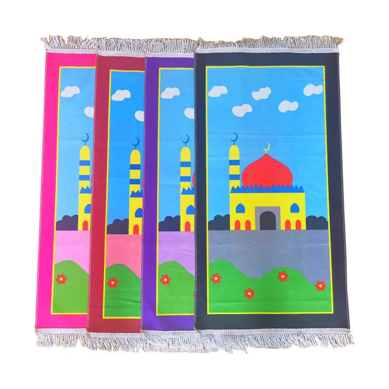 Islamic Children Prayer Mat Kids Muslim Prayer Mat Ramadan Gift for Muslim Prayer Rug