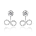 Fantasy Quartz 925 Sterling Silver Unique Infinity Earrings Women Gold Rose Gold Plated Parties Gifts Featuring Diamond Zircon