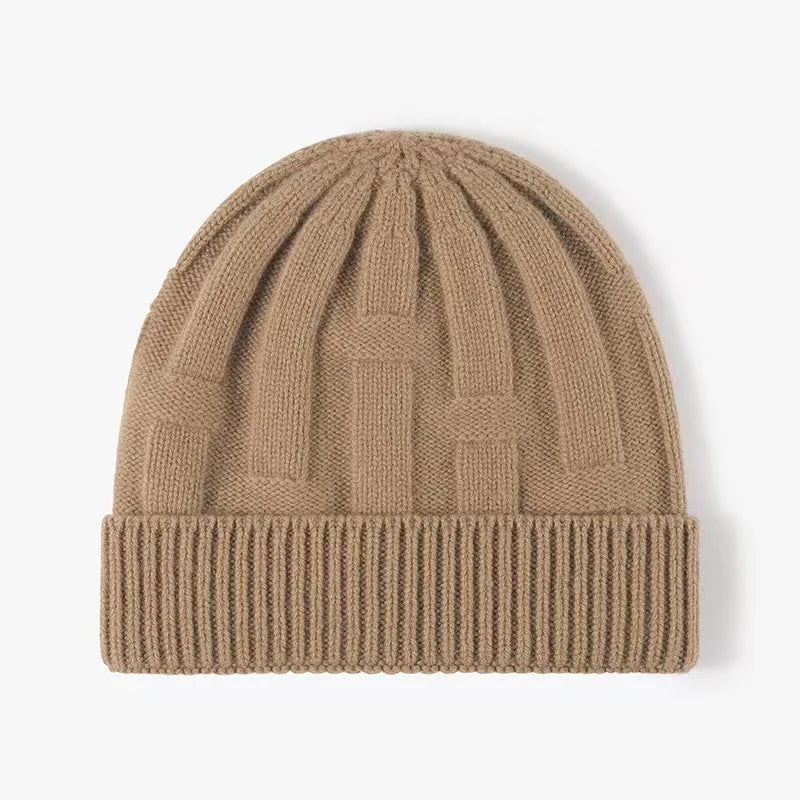 Knit Beanies With Warm Thick Wool New Men's and Women's Neutral Warm Thick Beanies