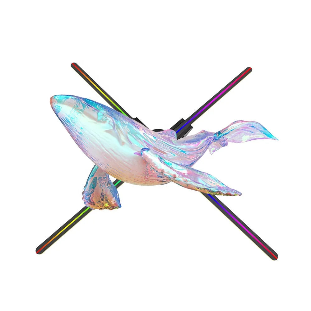 100cm 3D Hologram Display Fan Portable Generation 3D Hologram Projector Holographic Display Resolution 1080P 4 Blade for Indoor