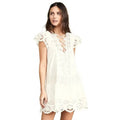 French Style Office Wear Women's Formal Blouse White Short Sleeve Halter Dress Plus Size for Adults