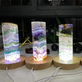Wholesale Natural Crystals Healing Stones Polished Rainbow Fluorite Lamps Night Light for Decoration Gift