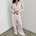 Truen 2024 Women's Casual Style Knitted Lightweight Long Sleeve Top Pants Sets Button Cardigan Two Piece Tracksuits Clothing