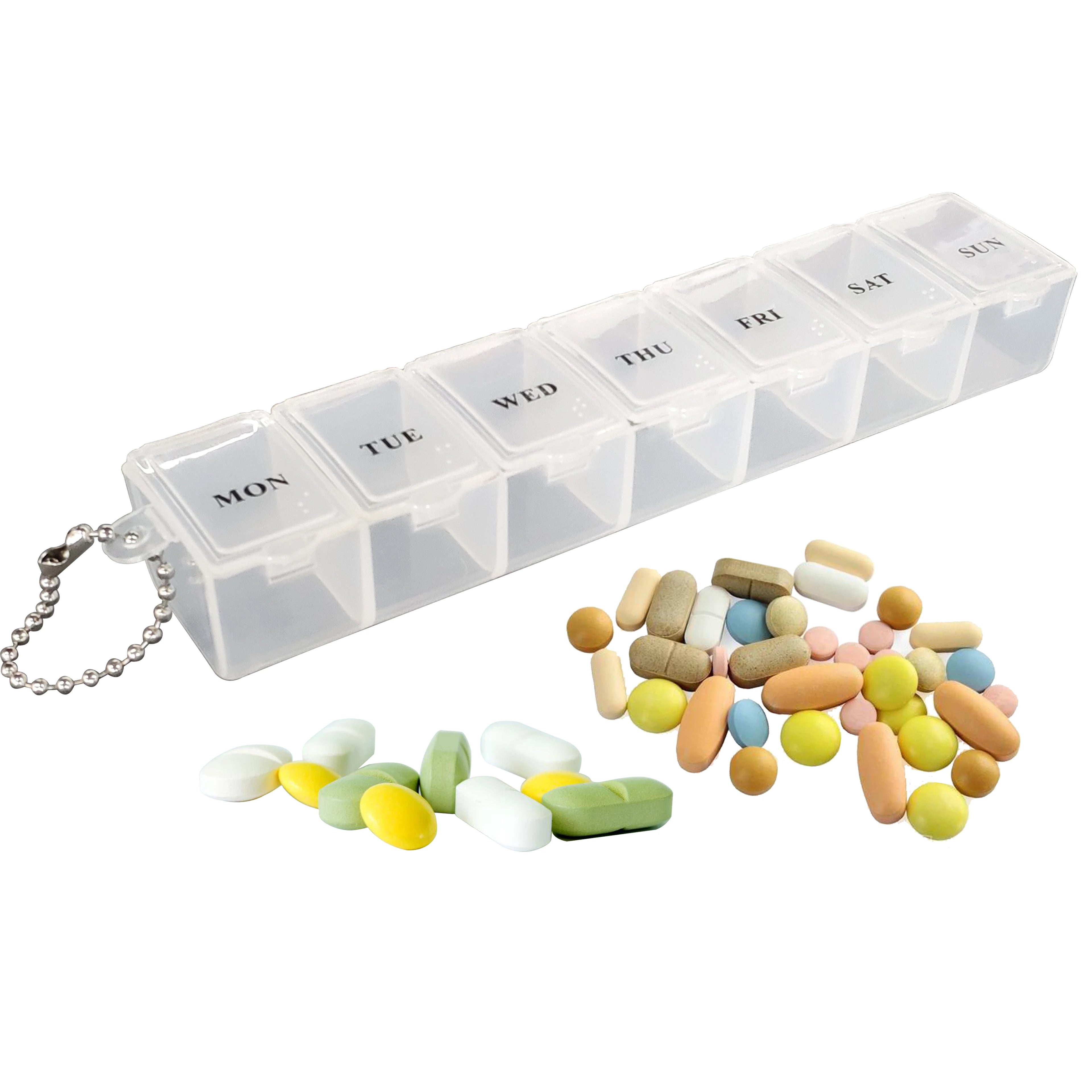 Hot Sell Cheap Price 7 Compartments 7 Days Pill Box 7 Cases Weekly Plastic Pill Organizer Plastic Storage Box Pill Planner
