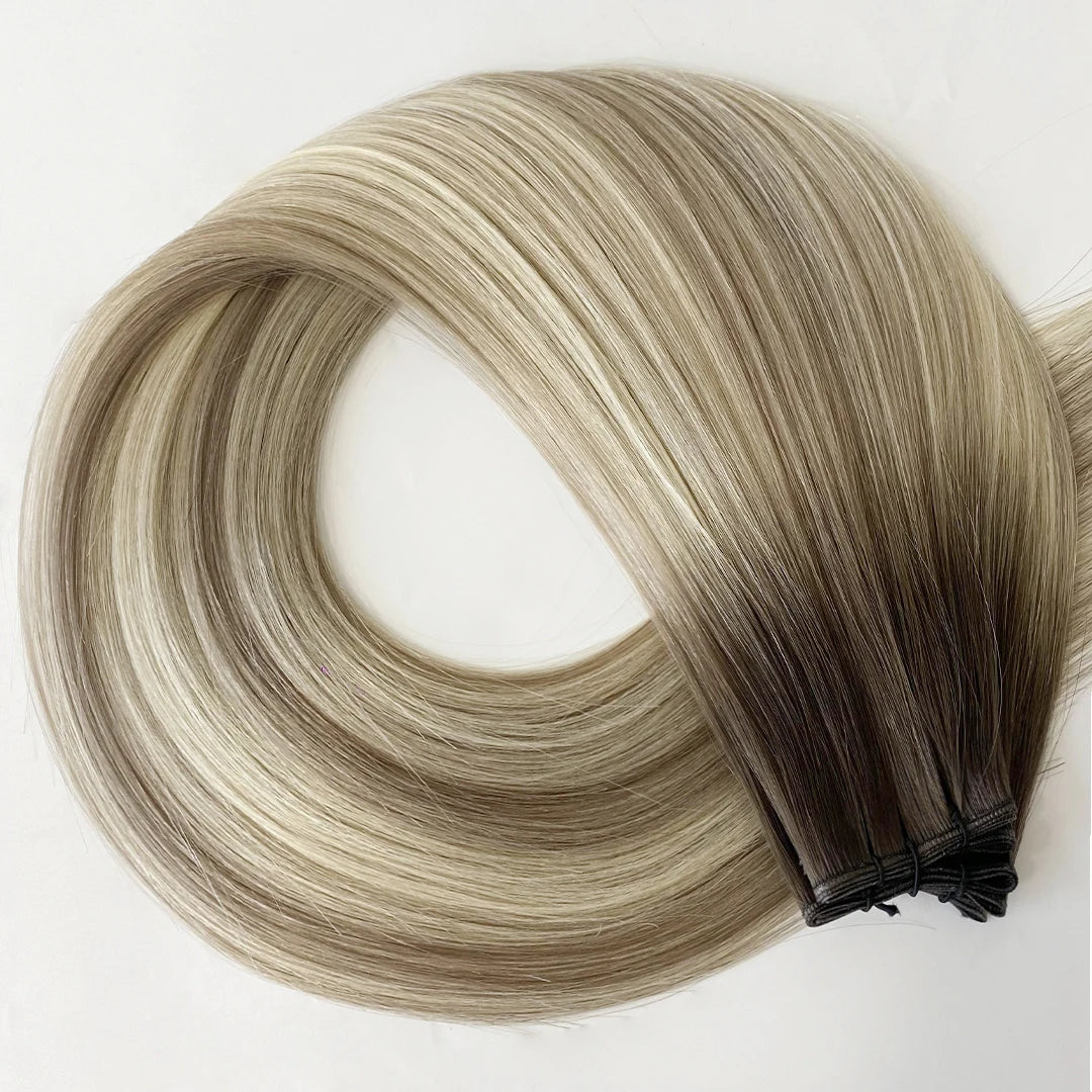 Thin Invisible Hair Extensions Genius Weft Double Drawn Hair Extensions Fuller Ends Human Hair Weft