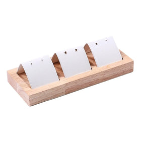 Modern Multiple Colors 3 Grids Wood Base Movable Pads Jewelry Earring Display Stand Rack