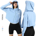 Custom Women's Sun Protection Clothing Zipper Thumb Hole Hoodie Tops Running Sports Quick-Drying Long Sleeve Jacket for Women