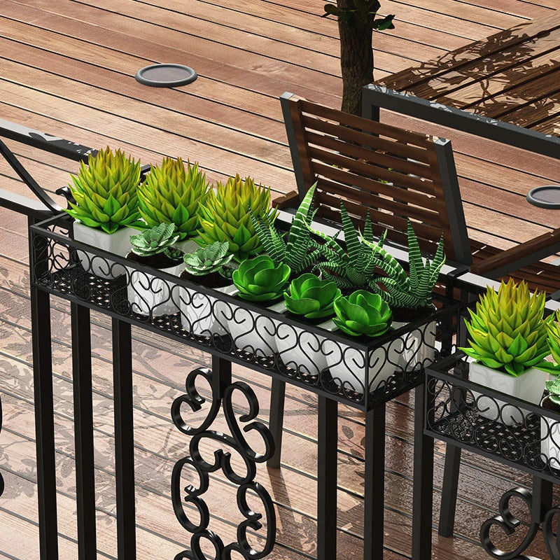 Balcony Floor Flower Stand Storage Rack Railing Hanging Window Sill Succulent Ironwork Guardrail Indoor Hanging Rack