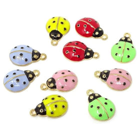 Enamel Alloy Cute Ladybug Insects Charms Pendant for Earrings Bracelets Necklaces Jewelry Making and DIY Crafts