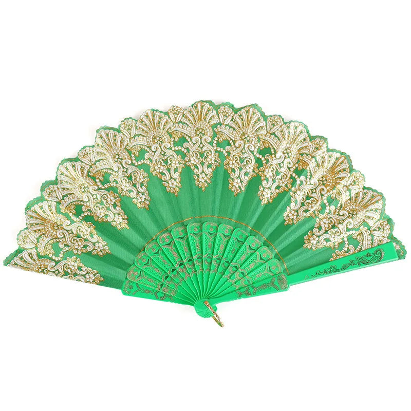 Wholesale Customized Retro Folding Fans Plastic Dance Performance Folding Fans Factory Direct Sales