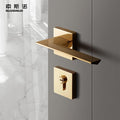 Nordic Style Modern Design PVD Finish Zinc Alloy Door Lock Set for Bedroom and Hotel for Wooden Handles