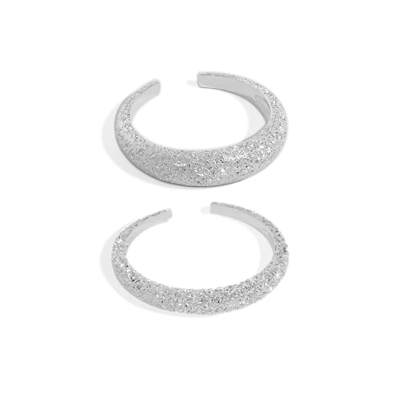 WMJT542-543 Classic Sand Texture Sterling Silver 925 Silver Wedding Band Comfort Fit Women or Man Ring Sand Blasted Finish