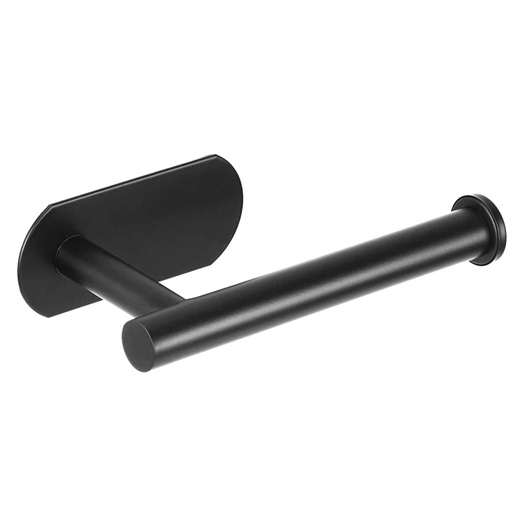 HF Popular Nail-free Sticker Self Adhesive Matt Black Tissue Shelf SUS304 Stainless Steel Toilet Paper Roll Holder