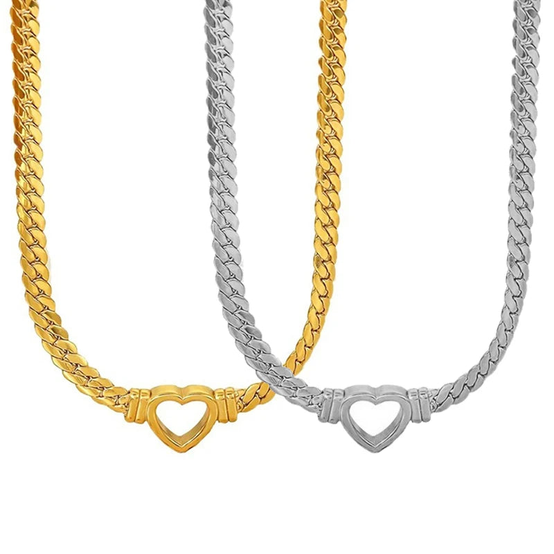 Tarnish Free Chic Retro Stainless Steel Jewelry Set Gold Plated Love Braided Chain Necklace Bracelet for Women MSPN-0021