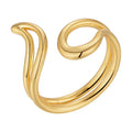 18K Gold Plated Brass Jewelry Hollow Double Layer Twisted Wire Adjustable Open Accessories Rings R224159