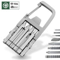 Bochen 13 in 1 Stainless Steel 420 Folding Keychain Multitools Bike Tools EDC Compact Pocket Tools Carabiner Repair Kit