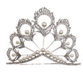 Feather Pearl High Big Crown Tiara Miss Universe Crown Pageant Bridal Wedding Crown