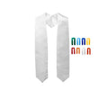 Unisex Adult 60\" Plain Satin Graduation Stole 100% Polyester Shinny Accessory for School & Sublimation Printing