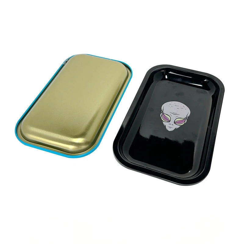 Ready to Ship Hot Sale Custom Tin Saving Tray Metal Rolling Tray with Magnetic Lid